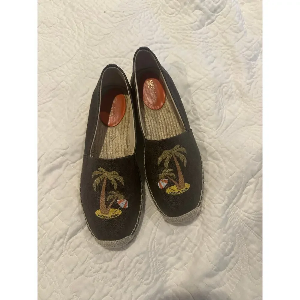 Michael Kors Palm Tree Espadrilles Slip On Shoes Sz. 6